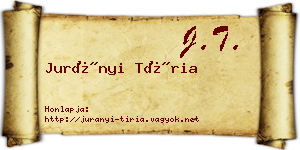 Jurányi Tíria névjegykártya